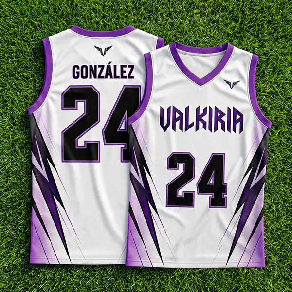 Jersey de flag football Valkiria en tela microfibra, cuello y manga sencillos